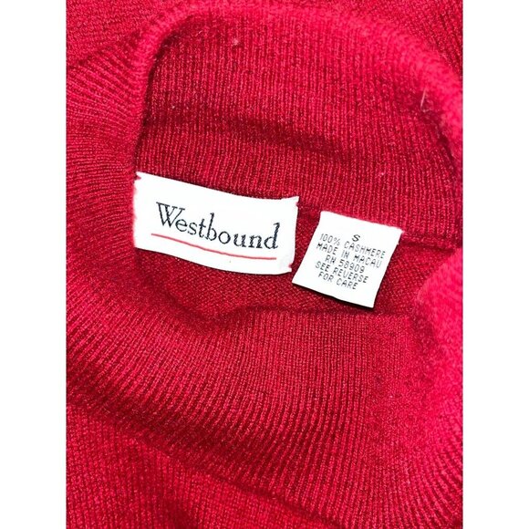 Westbound Red 100% Cashmere Turtleneck Pullover Sweater Women's Size S - Picture 6 of 7